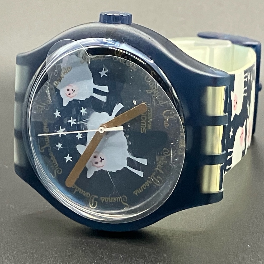 Swatch Black Sheep Too RARE Vintage (?) Gent Watch SUDN101 Swiss Wristwatch NEW - Picture 2 of 8